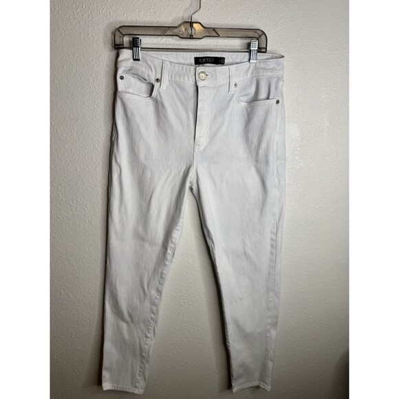 Lauren Ralph Lauren Women’s White Skinny Jeans Pants Stretch Denim Casual Size 8 - Picture 2 of 11